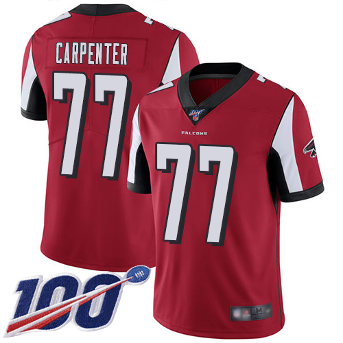 Atlanta Falcons Limited Red Men James Carpenter Home Jersey NFL Football #77 100th Season Vapor Untouchable